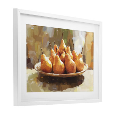 Pear Arrangement Table Framed Print Under Glass, design by Creative Studio