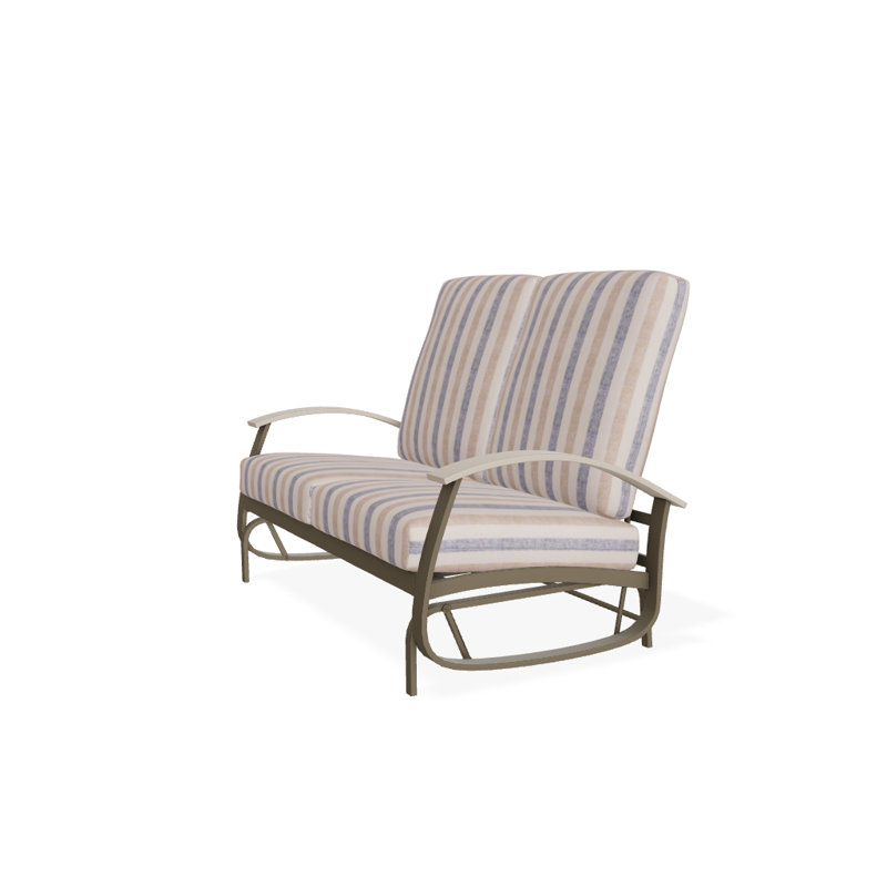 Banc oscillant avec coussins Askar, Sunbrella® spectre champignon, Bois de plage texturé, Désert P60