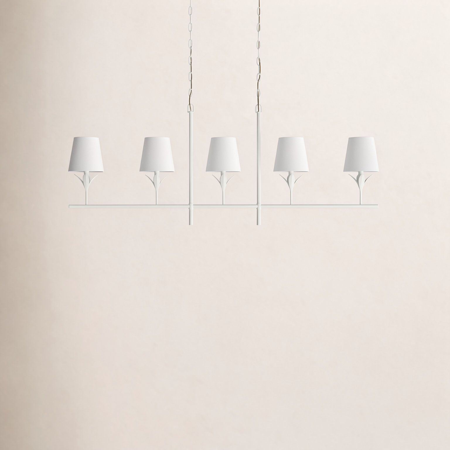 Iron 5-Light Chandelier, Matte White