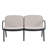 Outdoor Patio PP Loveseat, Black Frame With Beige Cushion-790410510