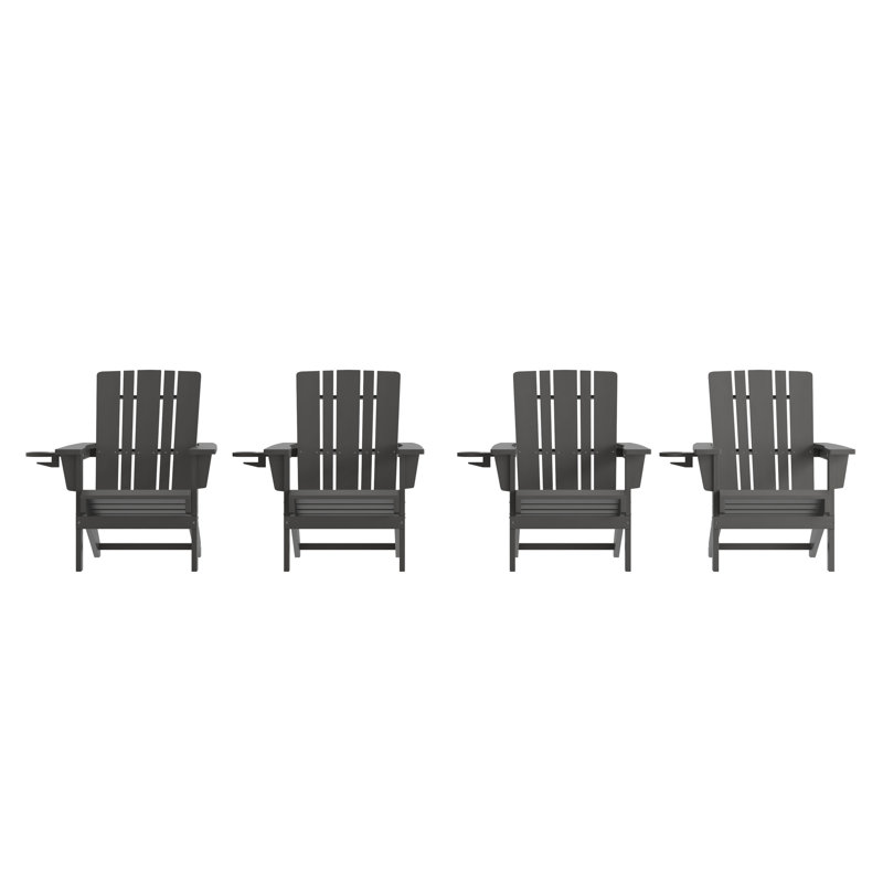 Collis Outdoor Adirondack Set, Gray
