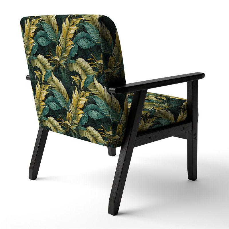 Fauteuil rembourré d'appoint tropical D, Mirage à motif tropical radieux I