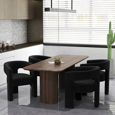 Velvet Upholstered Dining Chair by Everly Quinn