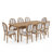 Jair 8-Person Expandable Dining Table Set With Upholstered Chairs & Rubberwood Legs