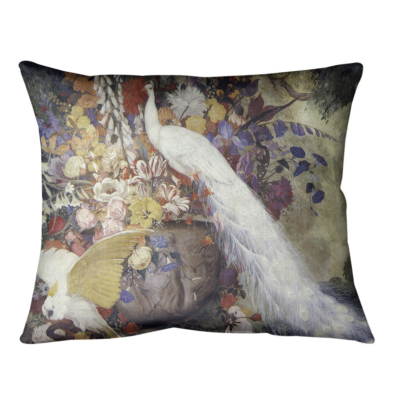 Coussin peacock, Duvet synthétique, 20 po x 14 po, Blanc