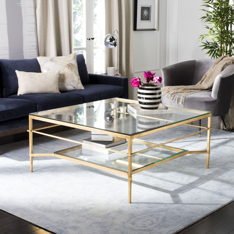 Vera Glass Coffee Table, Gold
