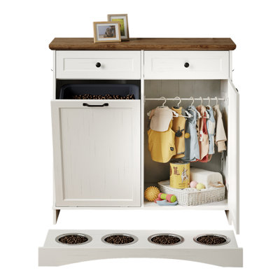 39.7"W Dual Doors Dog Food Storage Cabinet