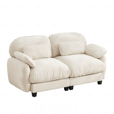 2 Seater Cloud Feel Sofa, Soft Chenille Fabric Modular Couch with Deep Seat, Free Combination Comfort Loveseat
