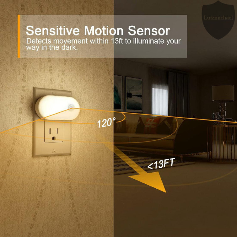 AUVON Plug-in LED Motion Sensor Night Light with Dusk to Dawn