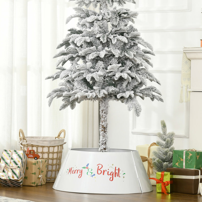 Couvre-arbre de Noël de 26 pouces - collier blanc pour un décor de support captivant