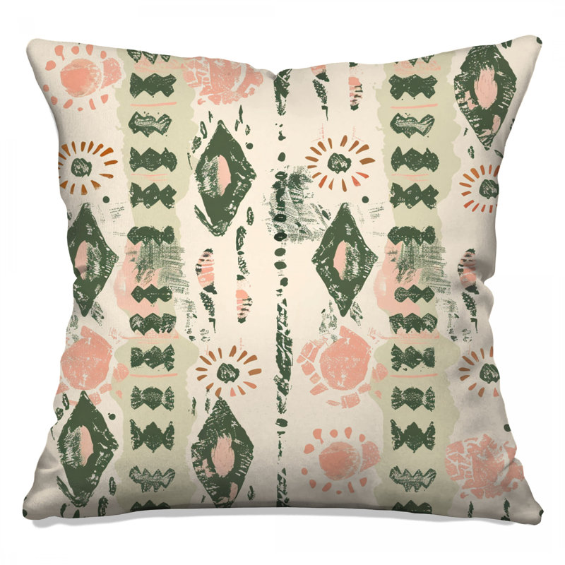 Abstract Tribal Pattern Double Sided Throw Pillows, 18 x 18 inches