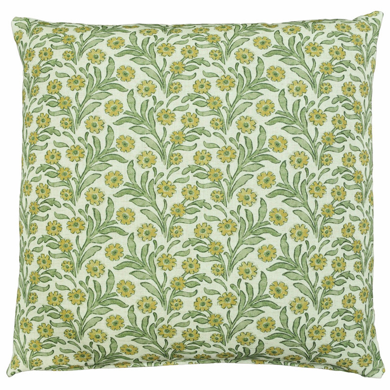 Calluna Floral Square Throw Pillow, Green