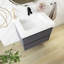 Meuble-lavabo mural 24 po avec lavabo rectangulaire intégré sans robinet