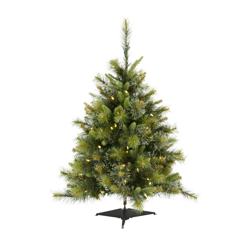 15' Cashmere Pine Christmas Tree with 3850 LED Lights with Stand, Warm White LED, 3' H