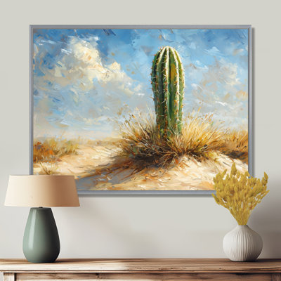 Minimalisme cactus par les dunes II - art mural cactus