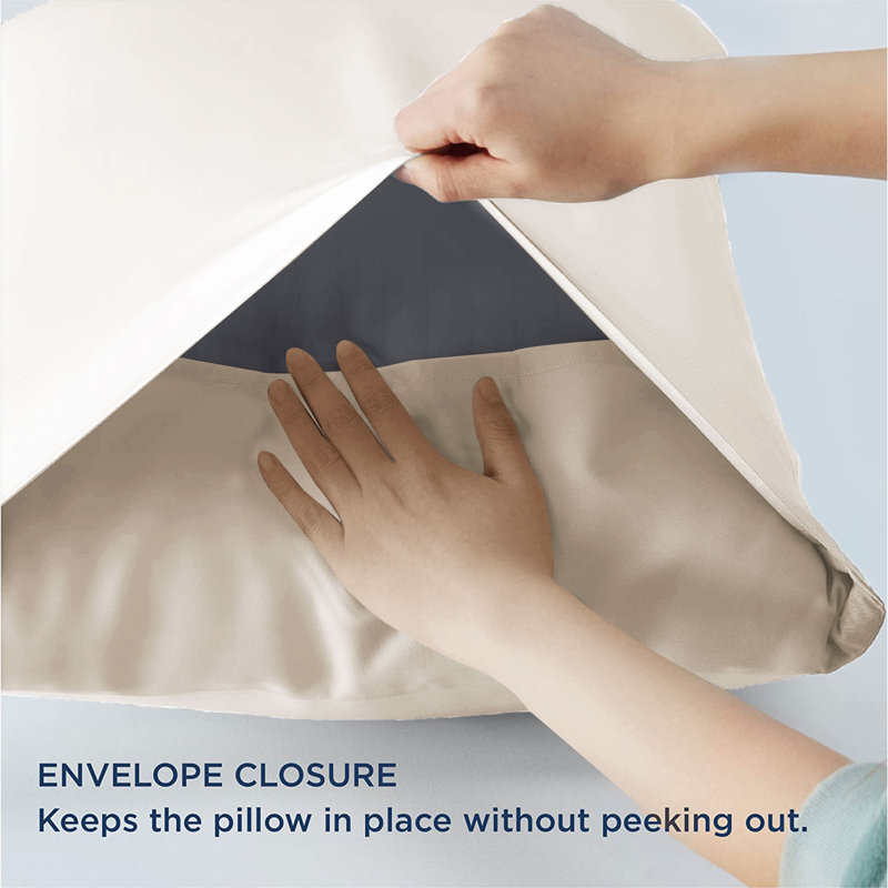 Ladaya Polyester Envelope Square Oxford Pillowcase, Cream