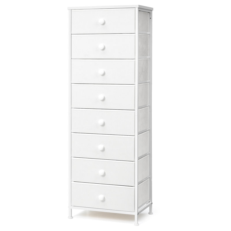 8 - Drawer Dresser, White, White