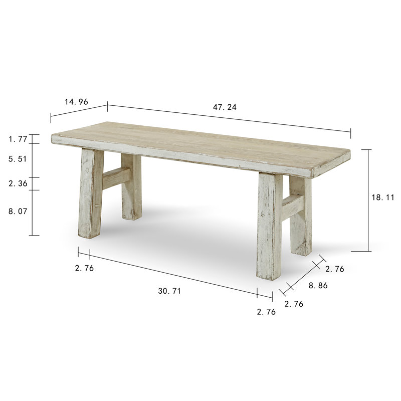 Miryam Solid Wood Dining Bench