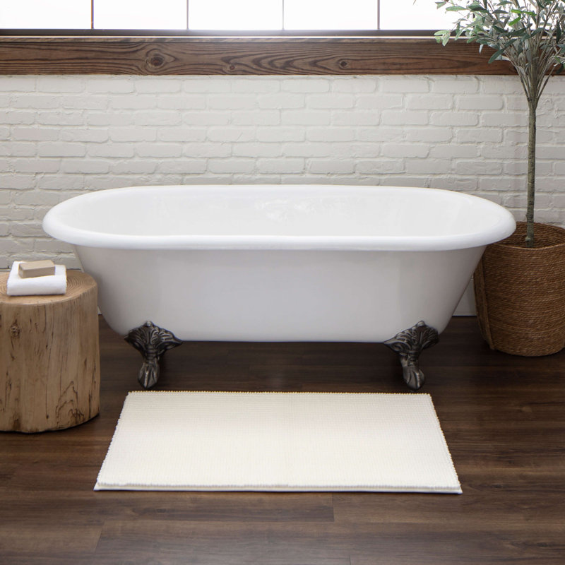 Tapis pour salle de bain Wagnon, L 20 po x L 34 po, Taupe