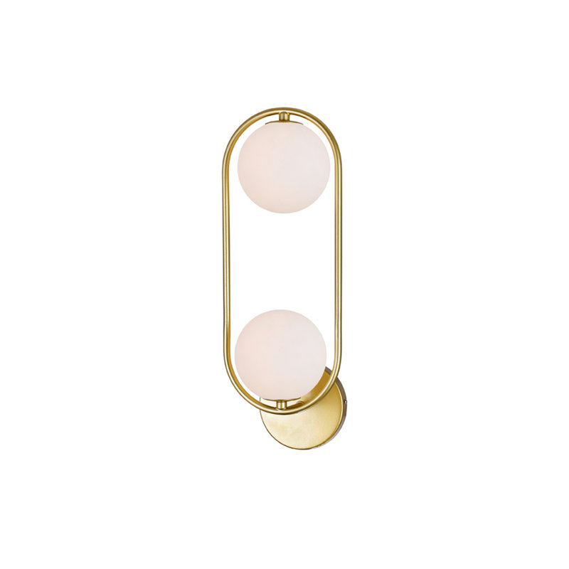 Applique murale 2 lumières Izaguirre avec finition or médaillon pour salle de bain, couloir, chambre à coucher - G9 DEL seulement, ampoules non incluses - conception à bras réglable
