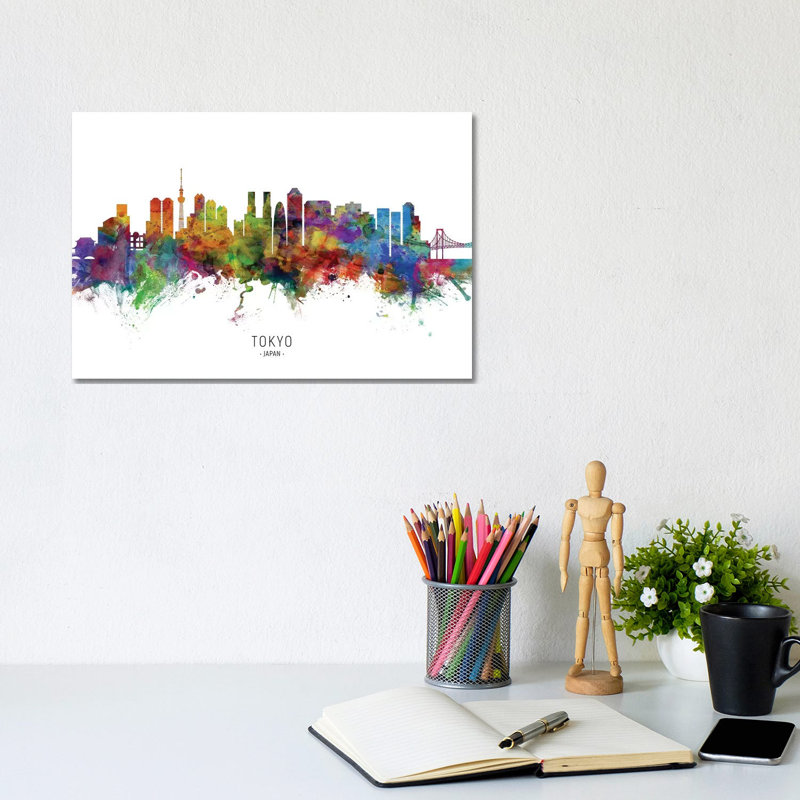 Tokyo Japan Skyline by Michael Tompsett - Wrapped Canvas Print, 20.32 cm H x 30.48 cm W