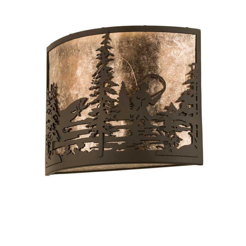 Fly Fishing Creek 2-Light Flush Mount, Brown, 1