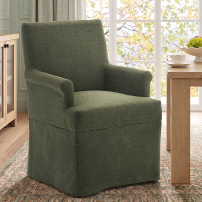 Elegant Upholstered Dining Chair  With Skirted Base, Accent Armchair For Living Room, Bedroom, Dining Room