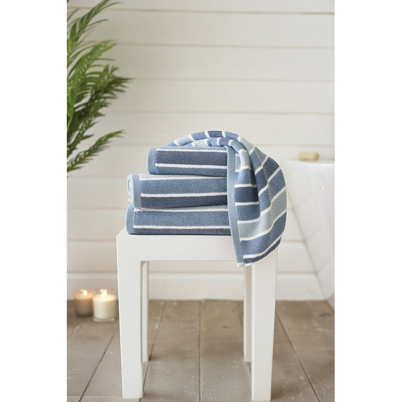 Madison Hand Towel, Blue Striped, Hand Towel - 1 Pack