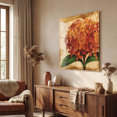 « vibrant antique hortensia », impression sur verre