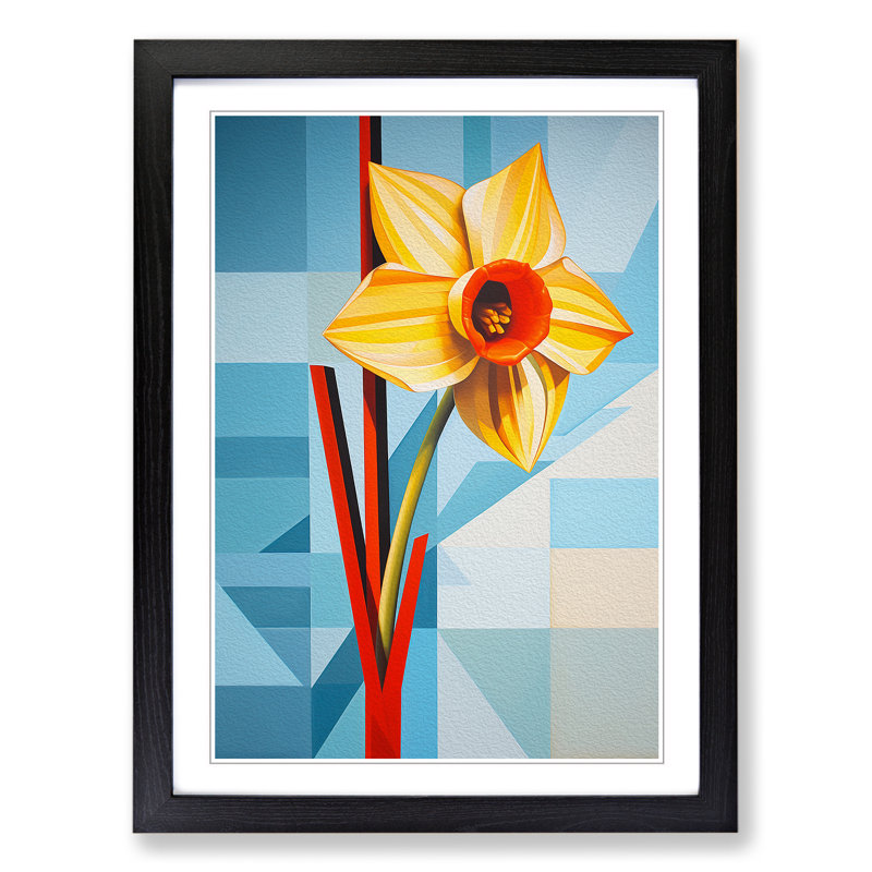 Single Picture Frame Print on Wood, 64cm H x 46cm W, Black Framed