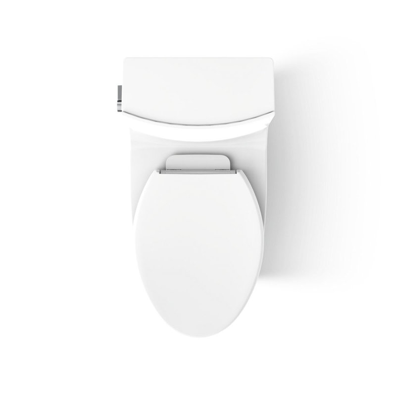 Veil™ One-Piece Elongated Dual-Flush Toilet with Skirted Trapway, White