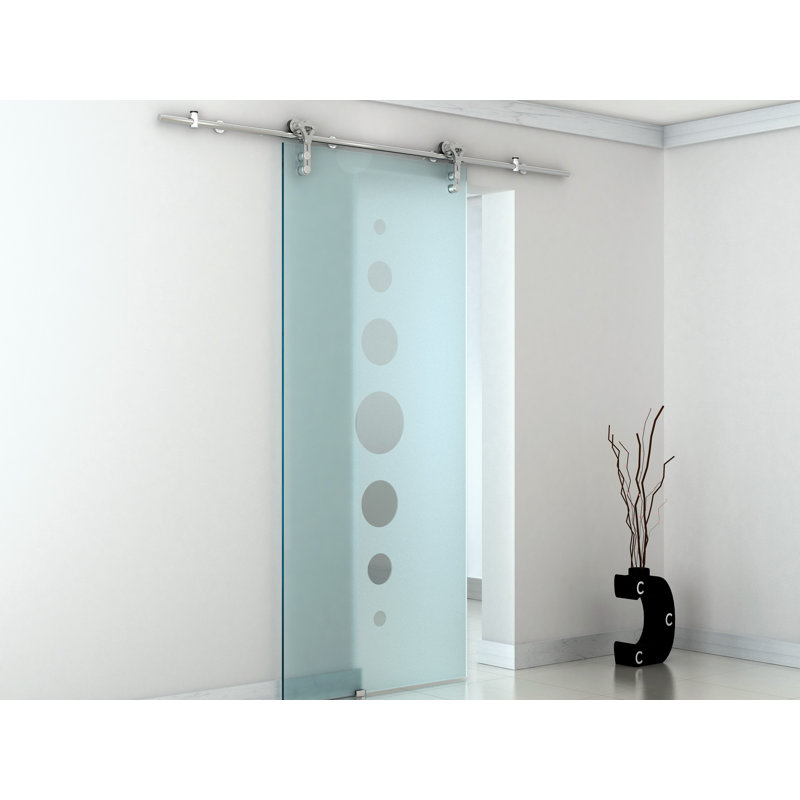 Stainless Steel 78-Inch Single Barn Door Hardware Kit