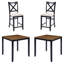 Ensemble de salle à manger 5 pièces à hauteur de comptoir - deux tons noir et chêne, plateau carré de 34 po, hauteur de bar de 36 po, chaises à dossier en X, fabrication artisanale du Vietnam, petit espace Marvel