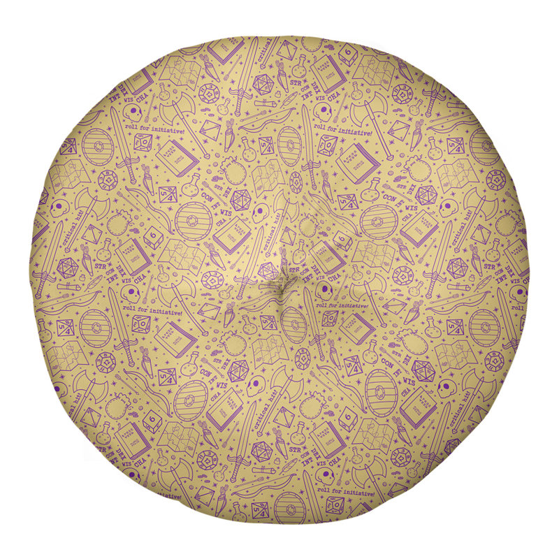 Coussin de sol Katelyn Elizabeth, 26 po x 26 po, Jaune / Mauve