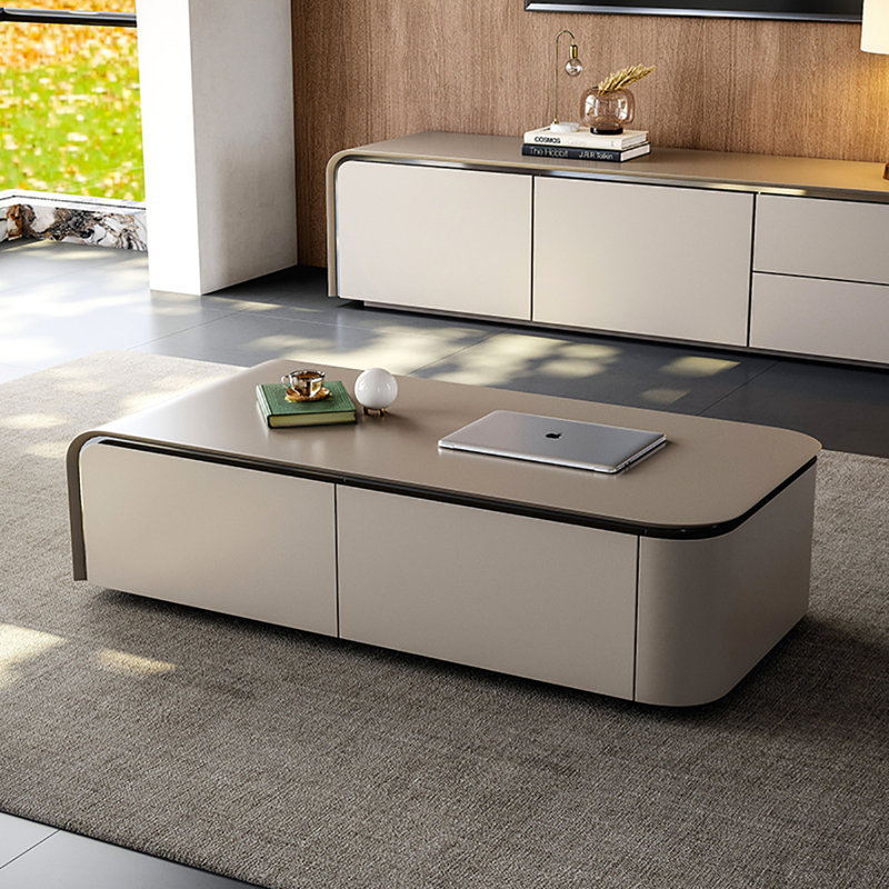 Table basse électrique de luxe haut de gamme, H 15,7 po x L 55,1 po x l 27,6 po