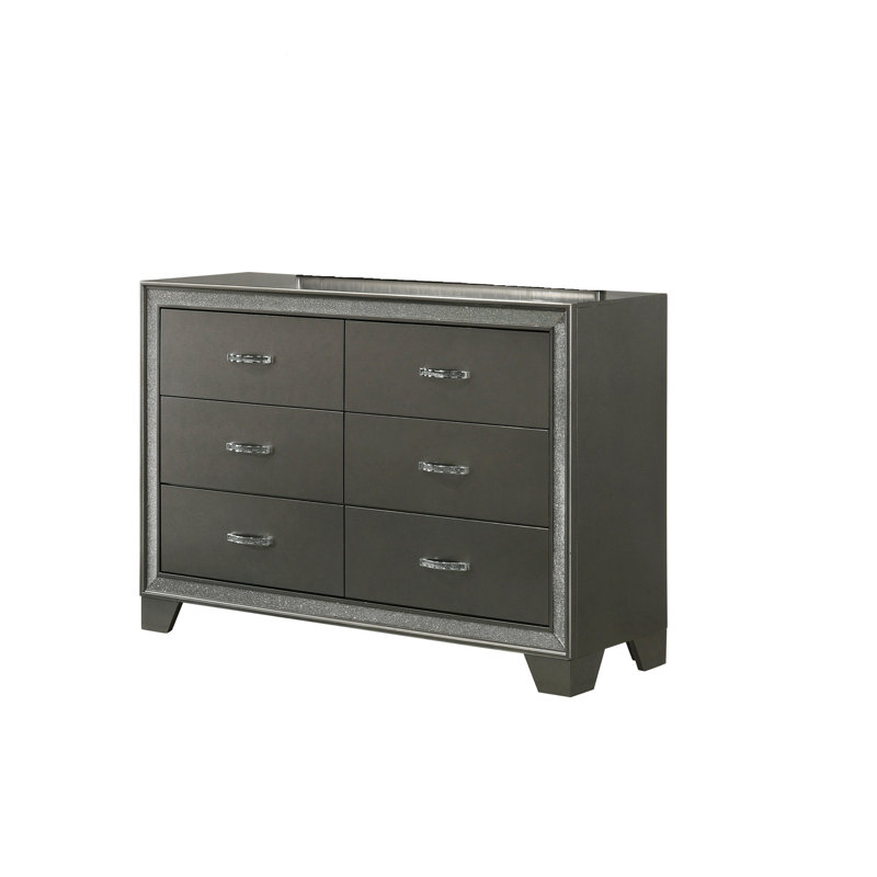 Commode contemporaine, commode de chevet avec six tiroirs