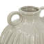 Decorative Round Ceramic Flower Vase with Small Handles and Textured Motif - 9" x 9" x 10" - Gold