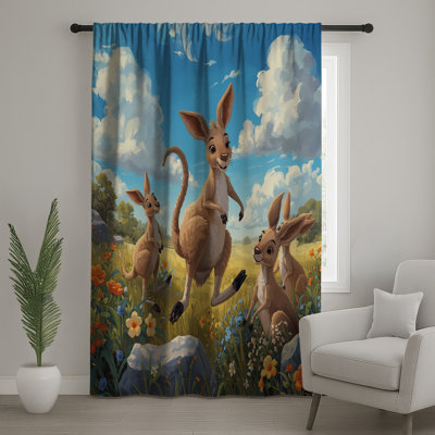 Rideaux Kangaroos In Wildflowers