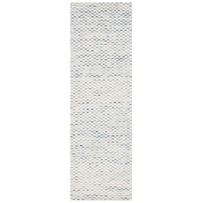 Laureldale Hand Woven Wool/Cotton Abstract Rug in Navy/White