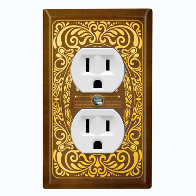 Patterned 1 - Gang Duplex Outlet Standard Wall Plate
