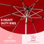 Parasol de patio 10 pi, rouge brique, protégé et imperméable, 8 nervures robustes avec inclinaison pour une manivelle facile pour le jardin, la terrasse, la cour, la piscine