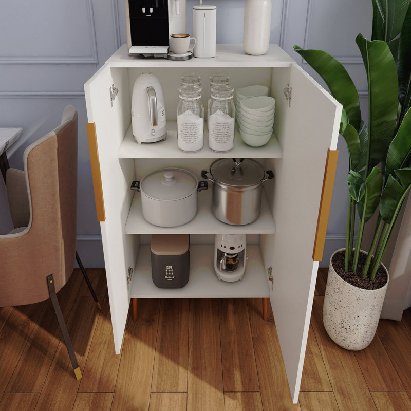 Modern White Sideboard Cabinet With Gold Handles