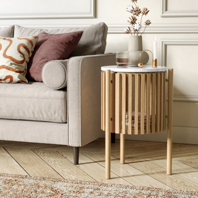 Nohan Round With 1 Door Side Table with Storage