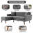 Jadier Mid-Century Modern 80" Chaise Longue Upholstered Sectional-1292435190