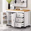 Îlot de cuisine 74,8 po avec table de salle à manger extensible-212065087