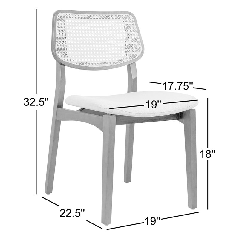 Adalay Cane Dining Chair, Essence Gray/Ebano Frame