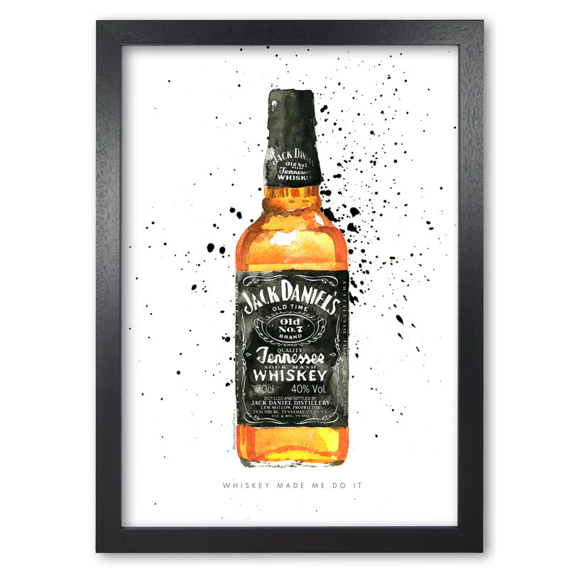 The Whiskey Made Me Do It - Print, 59.4 cm H x 42 cm W x 5 cm D, Black Grain