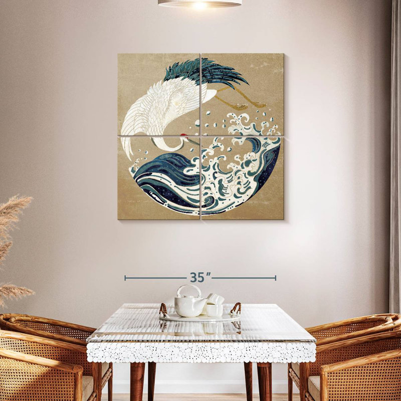 Brampt Crane And Wave Yin Yang