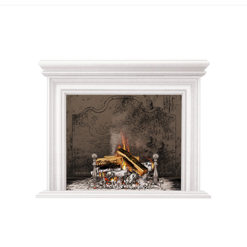 Grand Palermo Fireplace Surround, White Acid Wash