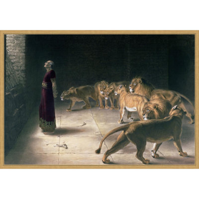 Daniel In The Lions Den by Briton Riviere Framed Canvas Wall Art Print
